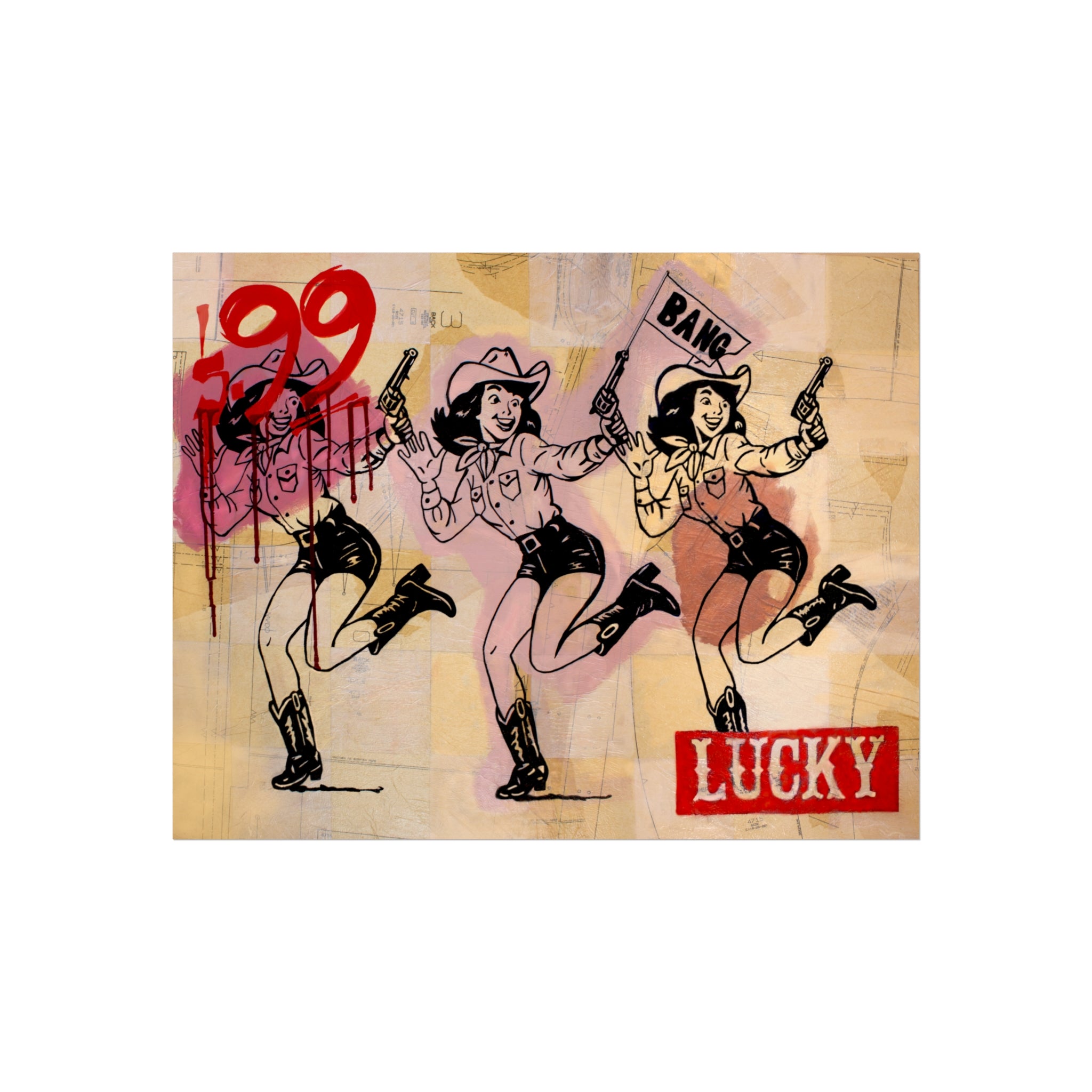 Cowgirl Roulette Limited Print Jess Sinclair-Sands Art